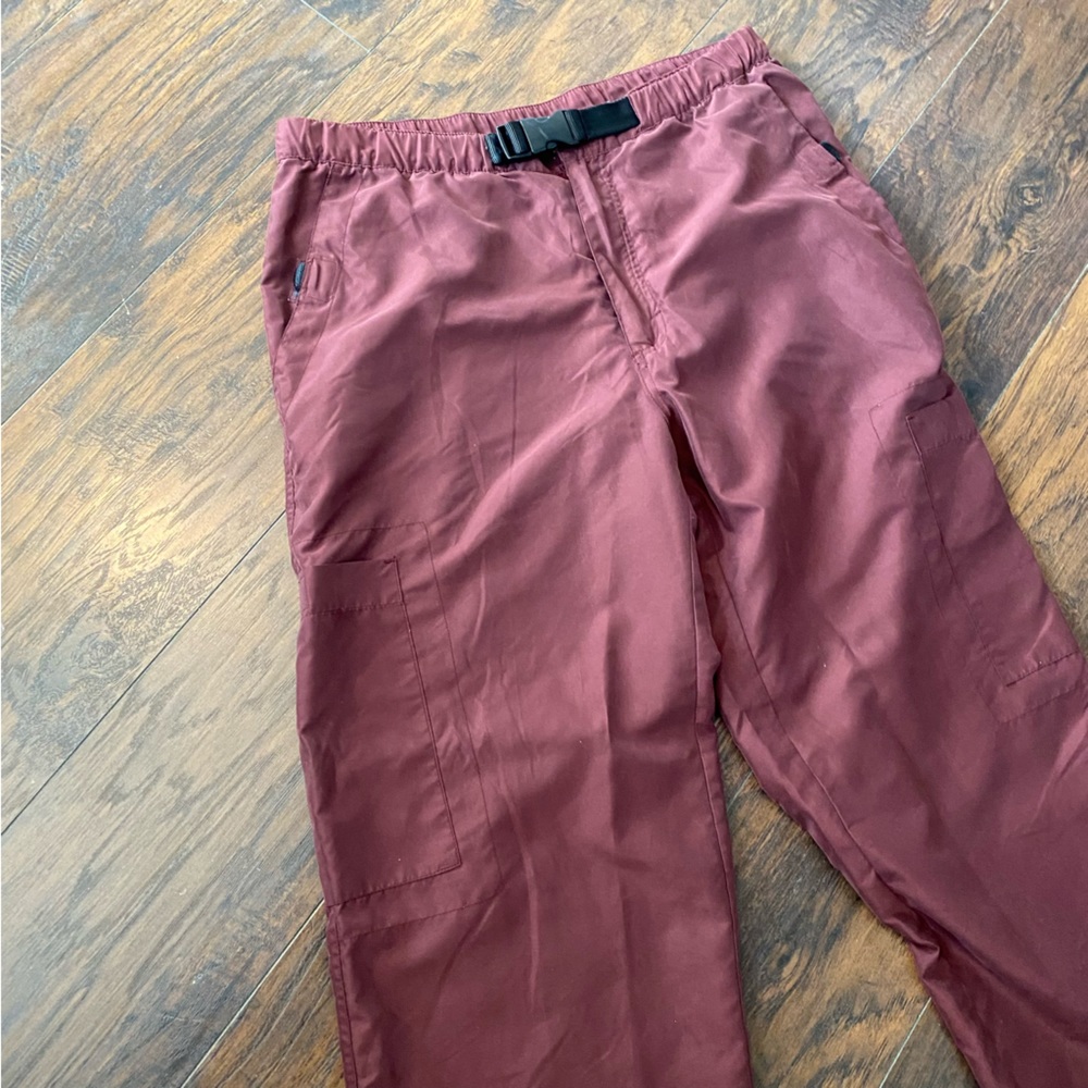 Burgundy Snow Cargo Pants